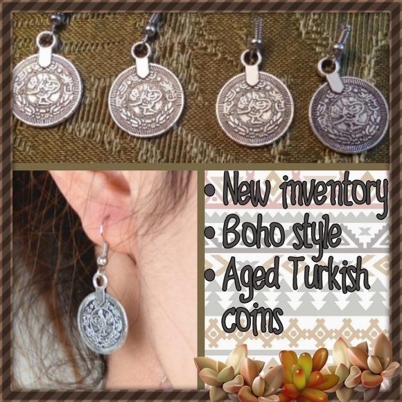 NWT Aged Turkish Coin Earrings!. - Picture 1 of 1